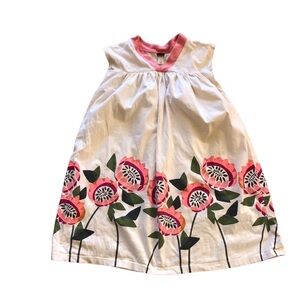 Tea Collection Floral Sleeveless Dress with Pink Accents